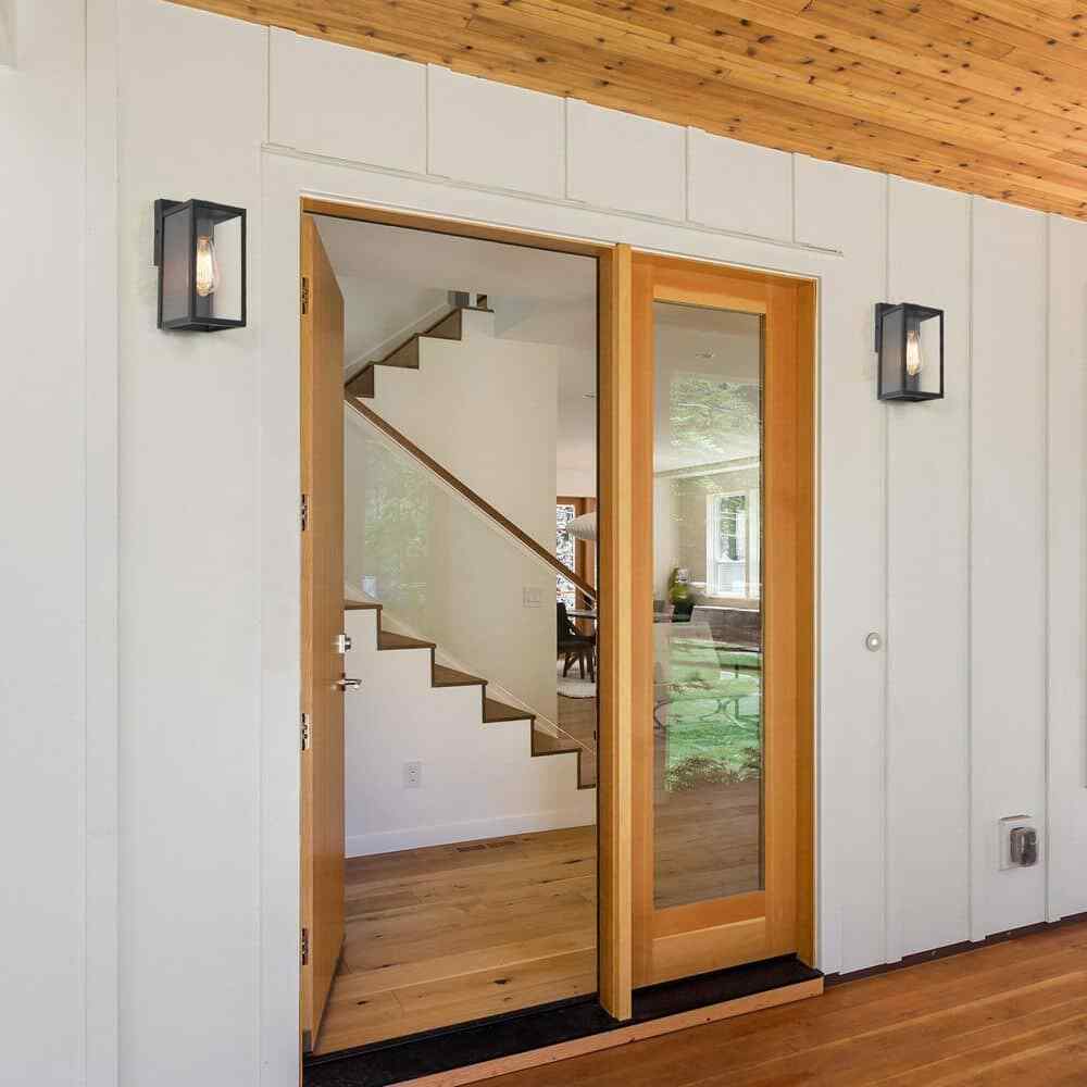 LNC Modern Black Outdoor Sconce 1-Light Minimalist Exterior Wall Lantern