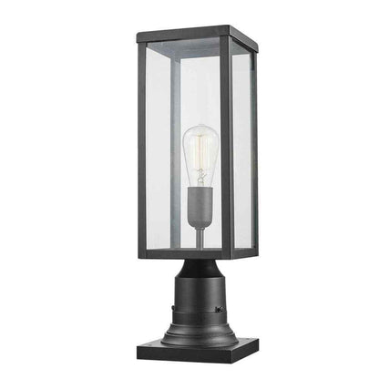Globe Electric Bowery 1-Light Matte Black Outdoor Lamp Post Light Fixturee
