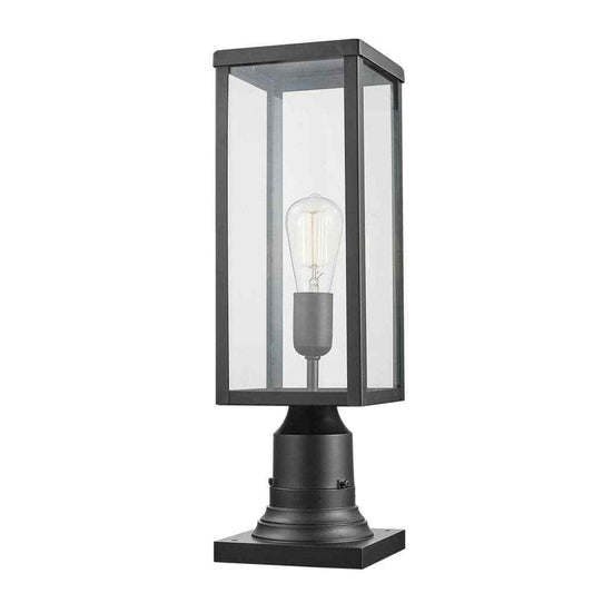 Globe Electric Bowery 1-Light Matte Black Outdoor Lamp Post Light Fixturee