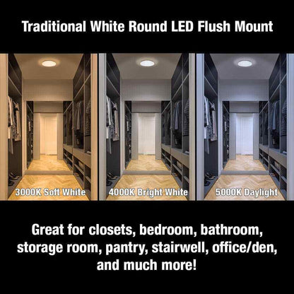 Commercial Electric 12 in Low Profile LED Flush Mount Round Closet Light Fixture