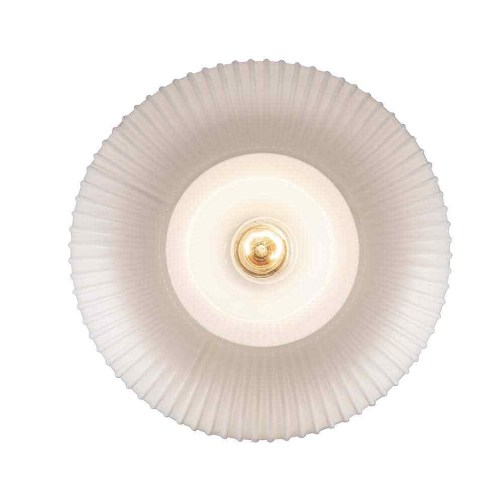 Home Decorators Pompton Chrome Light Fixture w/ White Ribbed Glass Globe Shade