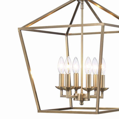 Home Decorators Weyburn 6-Light Brushed Brass Farmhouse Chandelier Light Fixture