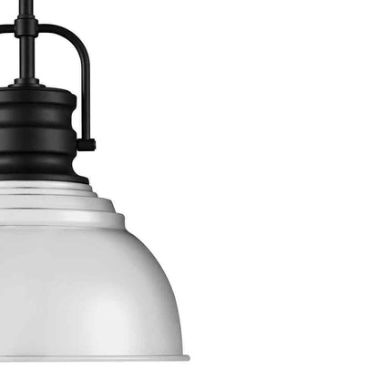 Home Decorators Shelston 10 in. Chrome and Black Farmhouse Pendant Light Fixture