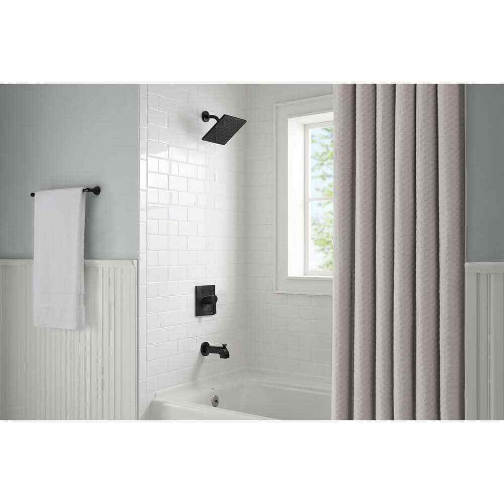 Glacier Bay Modern Tub and Shower Faucet 1.8 GPM in Matte Black Valve Included