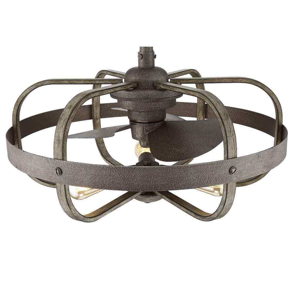 Home Decorators Keowee 23 in Indoor/Outdoor Black Iron Coastal Caged Ceiling Fan