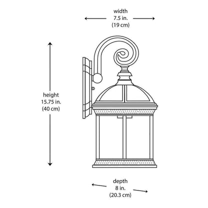 Bel Air Lighting Wentworth Small Black Outdoor Wall Light Fixture w/ Clear Glass