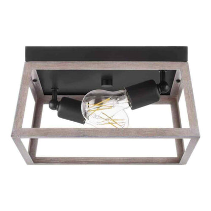 Hampton Bay Burkepoint 2-Light Woodgrain Flush Mount HD-1902-I