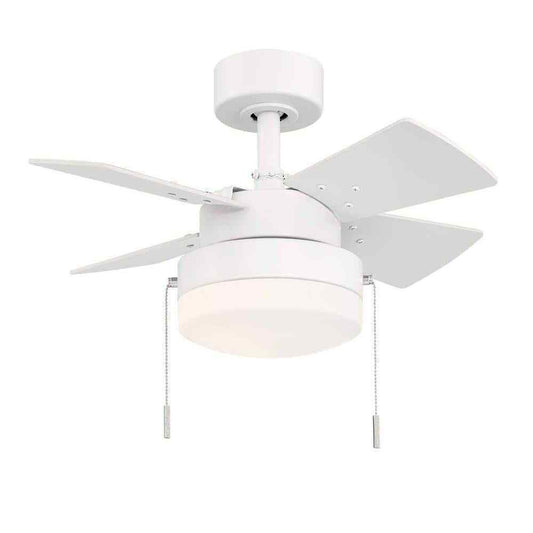 Hampton Bay Metarie II 24 in. Indoor Matte White Ceiling Fan with Light