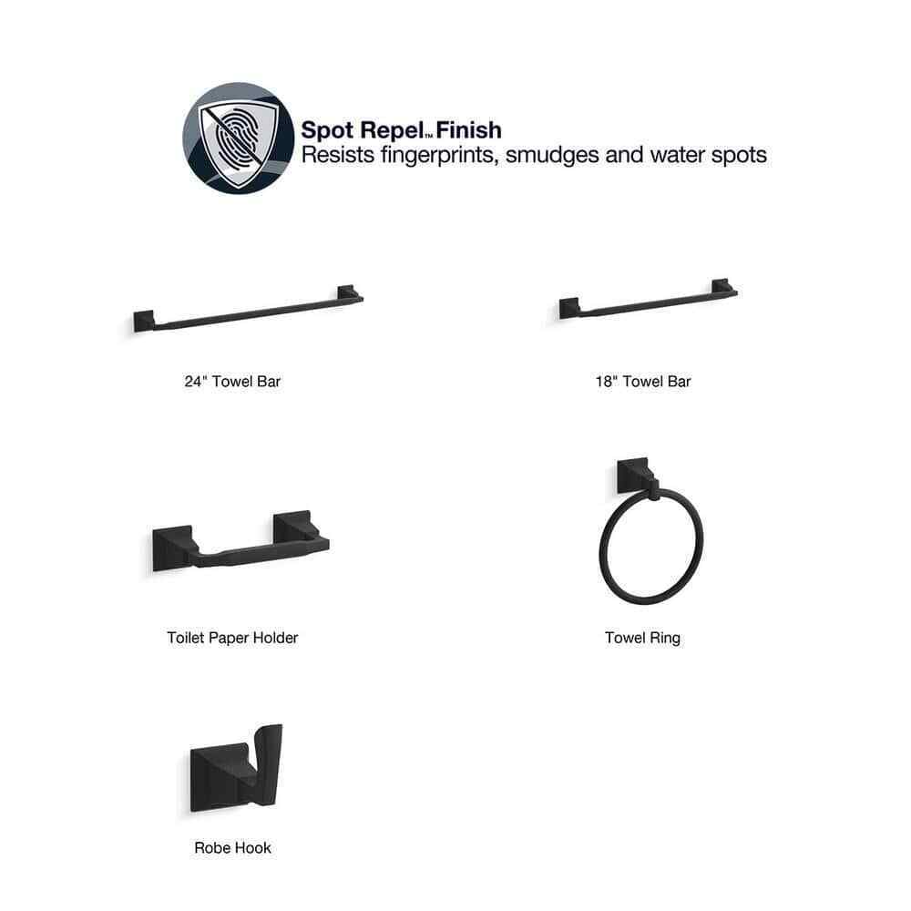 KOHLER Kallan Towel Ring in Matte Black K-R22083-BL