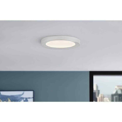 Home Decorators Calloway 15 in. Polished Nickel Integrated LED 5CCT Flush Mount