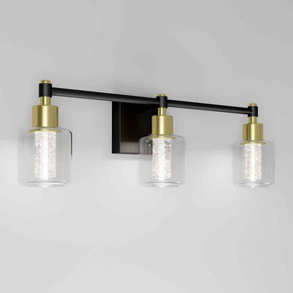 Artika Champagne Globe 3 Light Black & Gold Modern Integrated LED Vanity Light