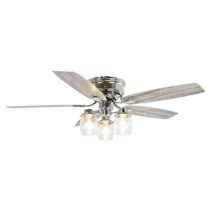 matrix decor 52 "Silver Flushed Mounted Ceiling Fan w/ Light and Remote Control