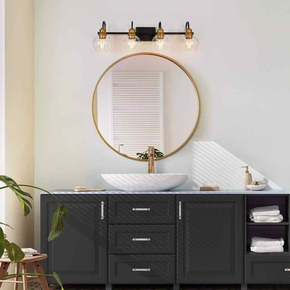 LNC Modern Black Wall Light Bronze and Antique Gold Bathroom Vanity Light