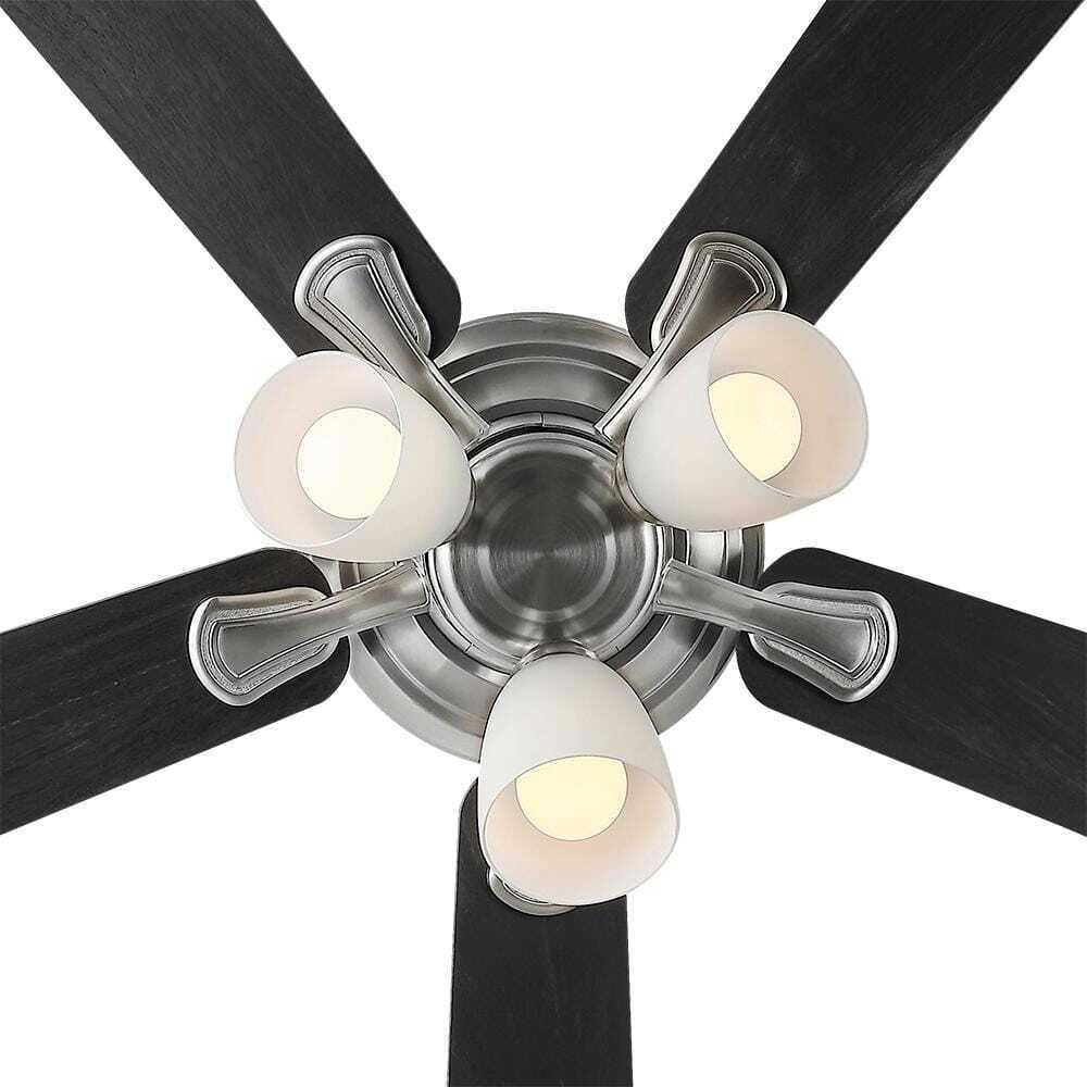 Hampton Bay Riley 44 in. Indoor LED Brushed Nickel Ceiling Fan w/ Light Kit