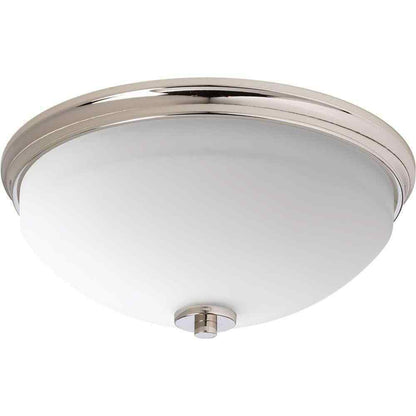 Progress Lighting Replay Polished Nickel Flush Mount w/ Etched White Glass