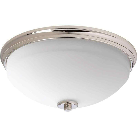 Progress Lighting Replay Polished Nickel Flush Mount w/ Etched White Glass