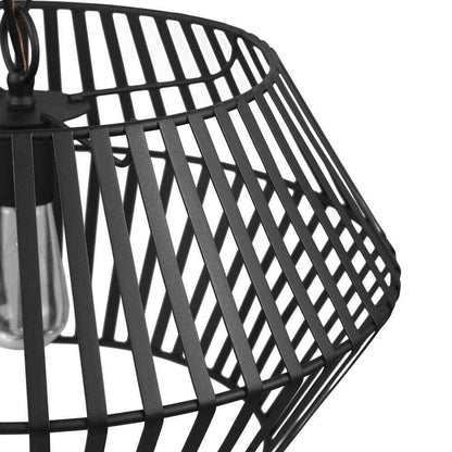 Globe Electric Juliet 1-Light Matte Black Chandelier with Caged Metal Shade