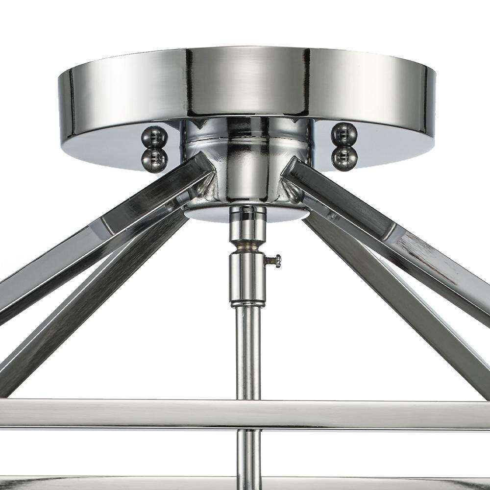 Home Decorators Weyburn 16.5 in 4-Light Polished Chrome Lantern Semi-Flush Mount