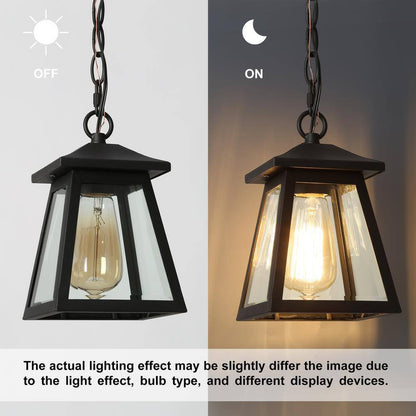 Uolfin Modern Black Outdoor Hanging Light Exton 1-Light Lantern Outdoor