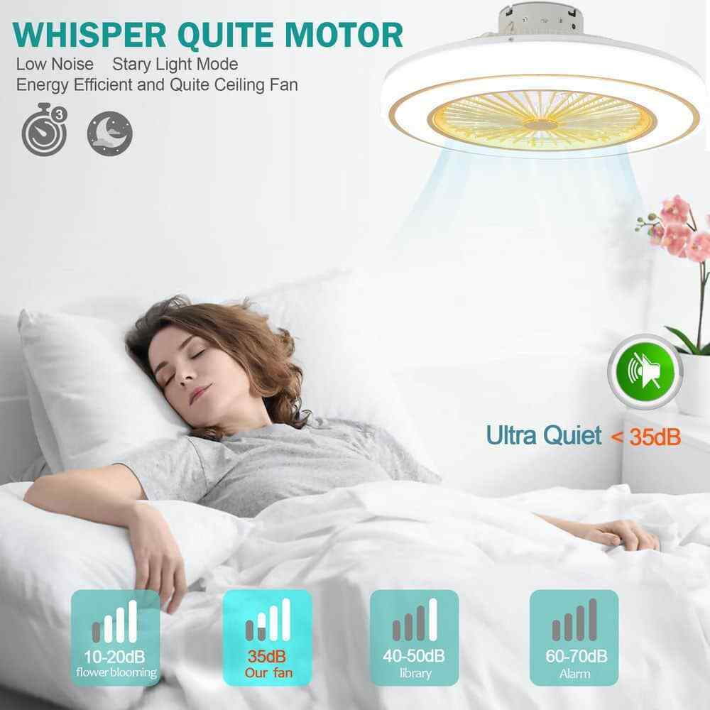 Oaks Aura 20in.LED White Bladeless Smart App Control Low Profile Ceiling Fan
