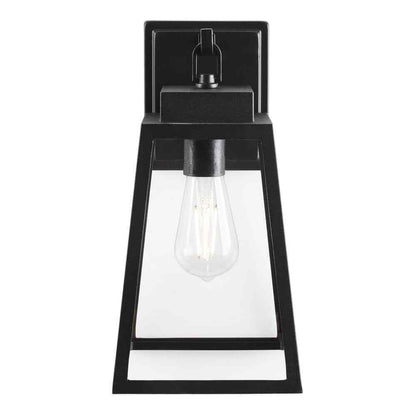Hampton Bay Corbin Medium 13 in. Modern Black Outdoor Wall Lantern Sconce