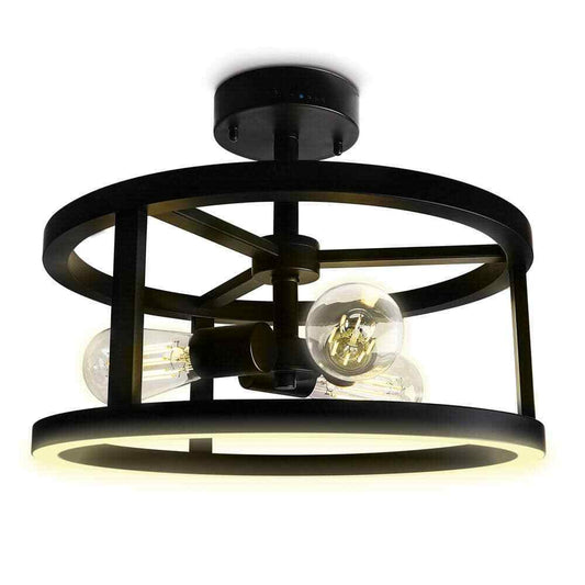 Feit Electric Katalyst 15 in. 3-Light Matte Black Color Selectable CCT LED