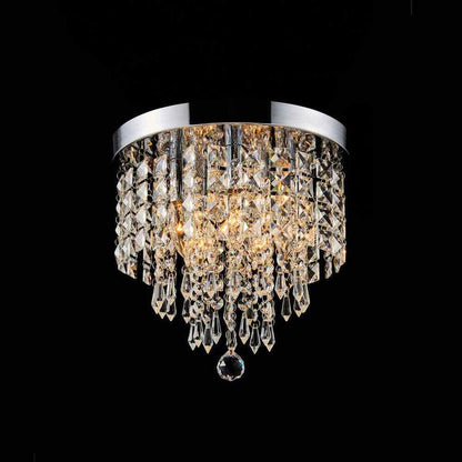 Merra 11 in. 5-Light Chrome Flush Mount Chandelier with K9 Crystals