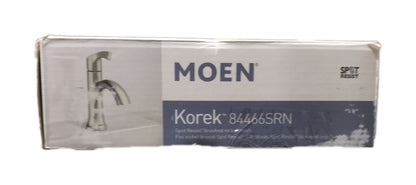 MOEN Korek Single Hole Single-Handle Bathroom Faucet w/Deck Plate Brushed Nickel