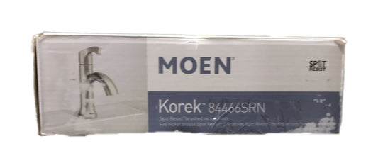 MOEN Korek Single Hole Single-Handle Bathroom Faucet w/Deck Plate Brushed Nickel