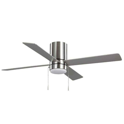 Hampton Bay Scenic 52 in. LED Indoor Brushed Nickel Hugger Ceiling Fan