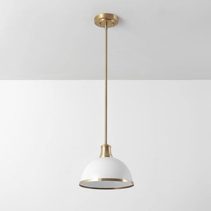 Globe Electric Beckett 1-Light Matte White Pendant Light with Metal Shade