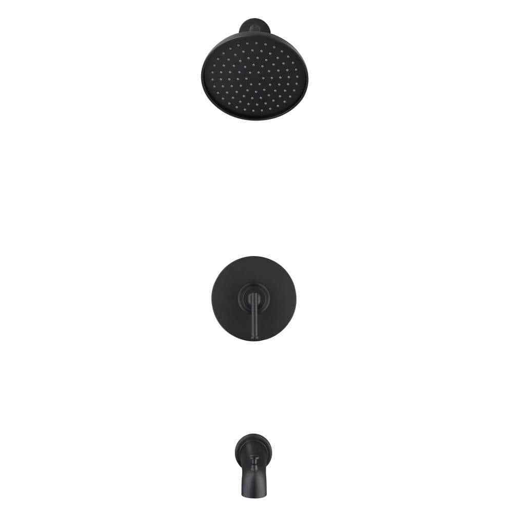Glacier Bay Oswell Single-Handle 1-Spray Tub and Shower Faucet in Matte Black