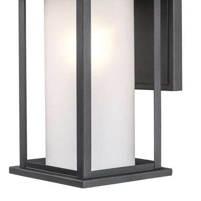 Bel Air Lighting Shaakar 1-Light Black Outdoor Wall Light Sconce Lantern