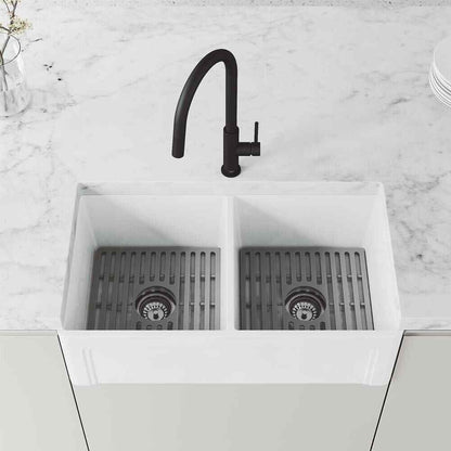 VIGO Bristol Single Handle Pull-Down Sprayer Kitchen Faucet in Matte Black