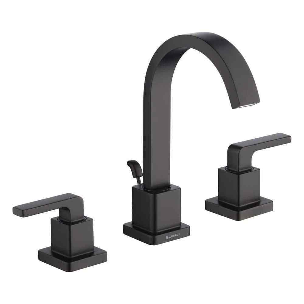 Glacier Bay Farrington 8 in. Widespread High-Arc Bathroom Faucet in Matte Black