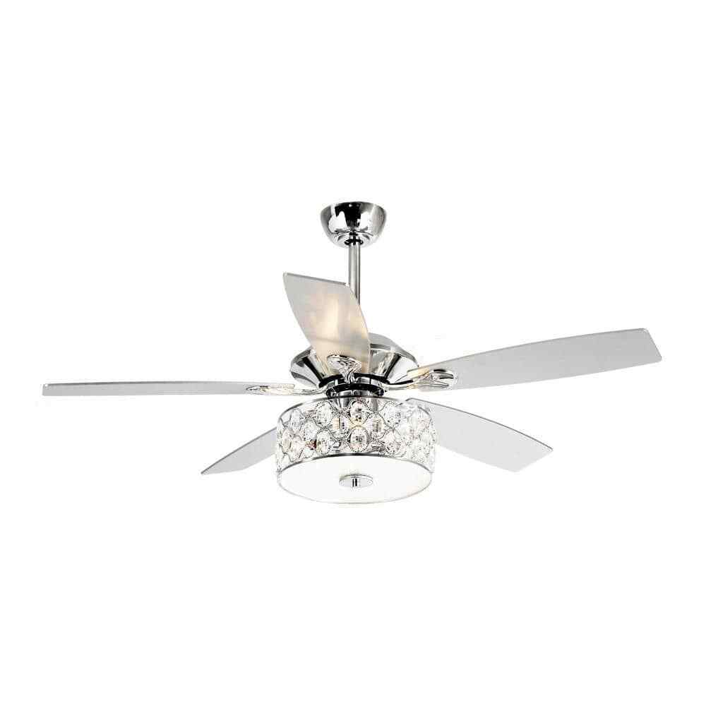 matrix decor 52 in. Indoor Chrome Crystal Chandelier Ceiling Fan w/ Remote