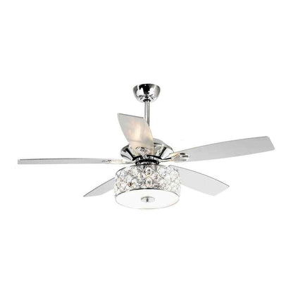 matrix decor 52 in. Indoor Chrome Crystal Chandelier Ceiling Fan w/ Remote
