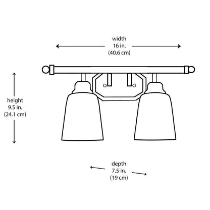 Bel Air Lighting Ashlea 2-Light Brushed Nickel Bathroom Vanity Light Fixture