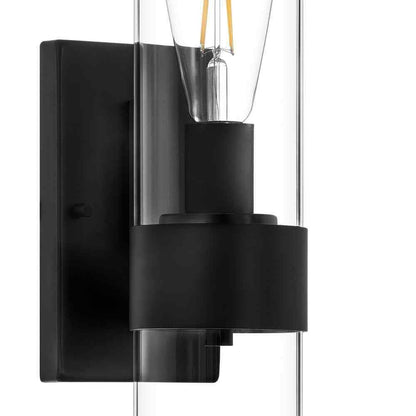 Hampton Bay Denbeck 4.5 in. W Matte Black 1-Light Sconce Clear Glass