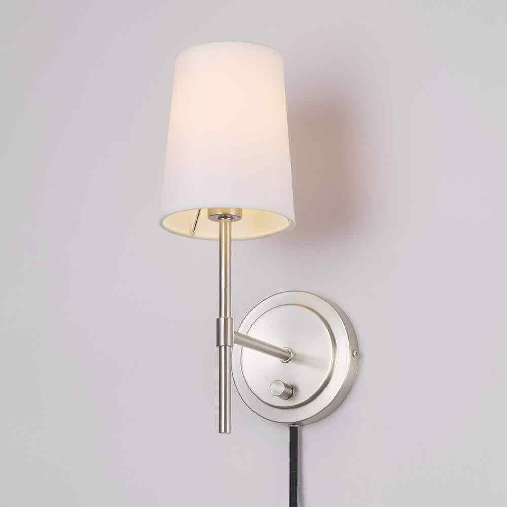 Hampton Bay Ridgeway 1-Light Brushed Nickel Wall Sconce