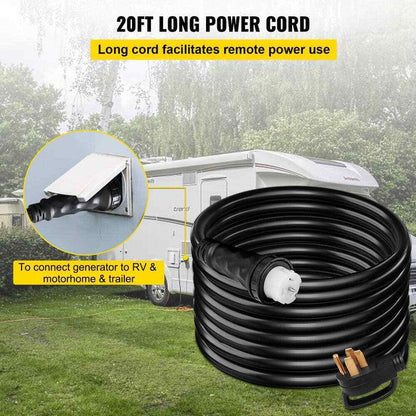 VEVOR 10 ft. Generator Extension Power Cord 250-Volt 50 Amp  Twist Lock