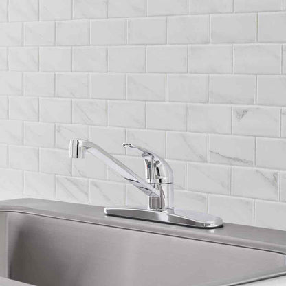Glacier Bay Single Handle Standard Kitchen Faucet in Stainless Steel