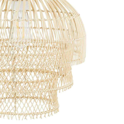 Hampton Bay Shawside 1-Light Tiered Brown Pendant Rattan