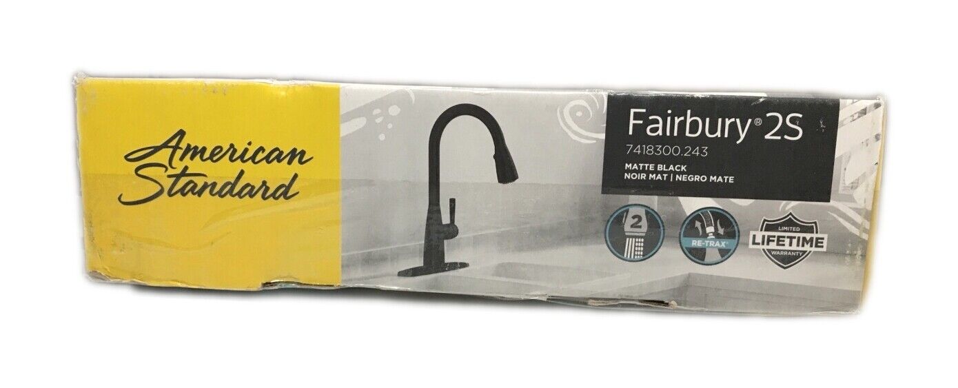 American Standard Fairbury 1-Handle Pull-Down Sprayer Kitchen Faucet Matte Black