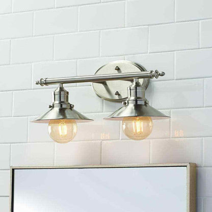 Home Decorators Glenhurst 16 in. 2-Light  Brushed Nickel  Vanity Light Fixture