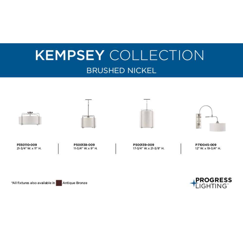 Progress Lighting Kempsey Brushed Nickel Swing Arm Wall Bracket