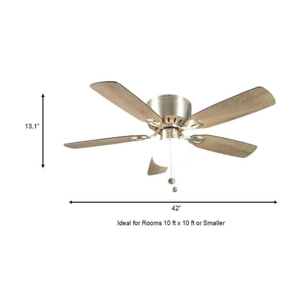 Kennesaw 42 in. Indoor Brushed Nickel Ceiling Fan with Light