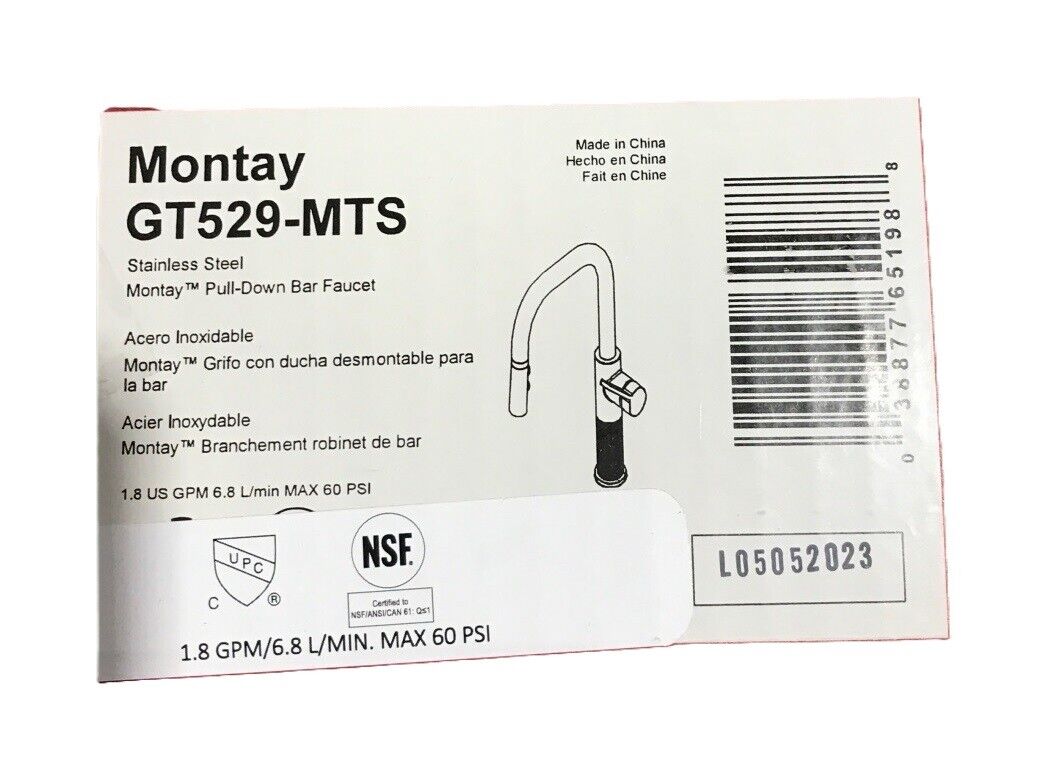 Pfister Montay Single-Handle Pull Down Sprayer Kitchen Faucet in Stainless Steel