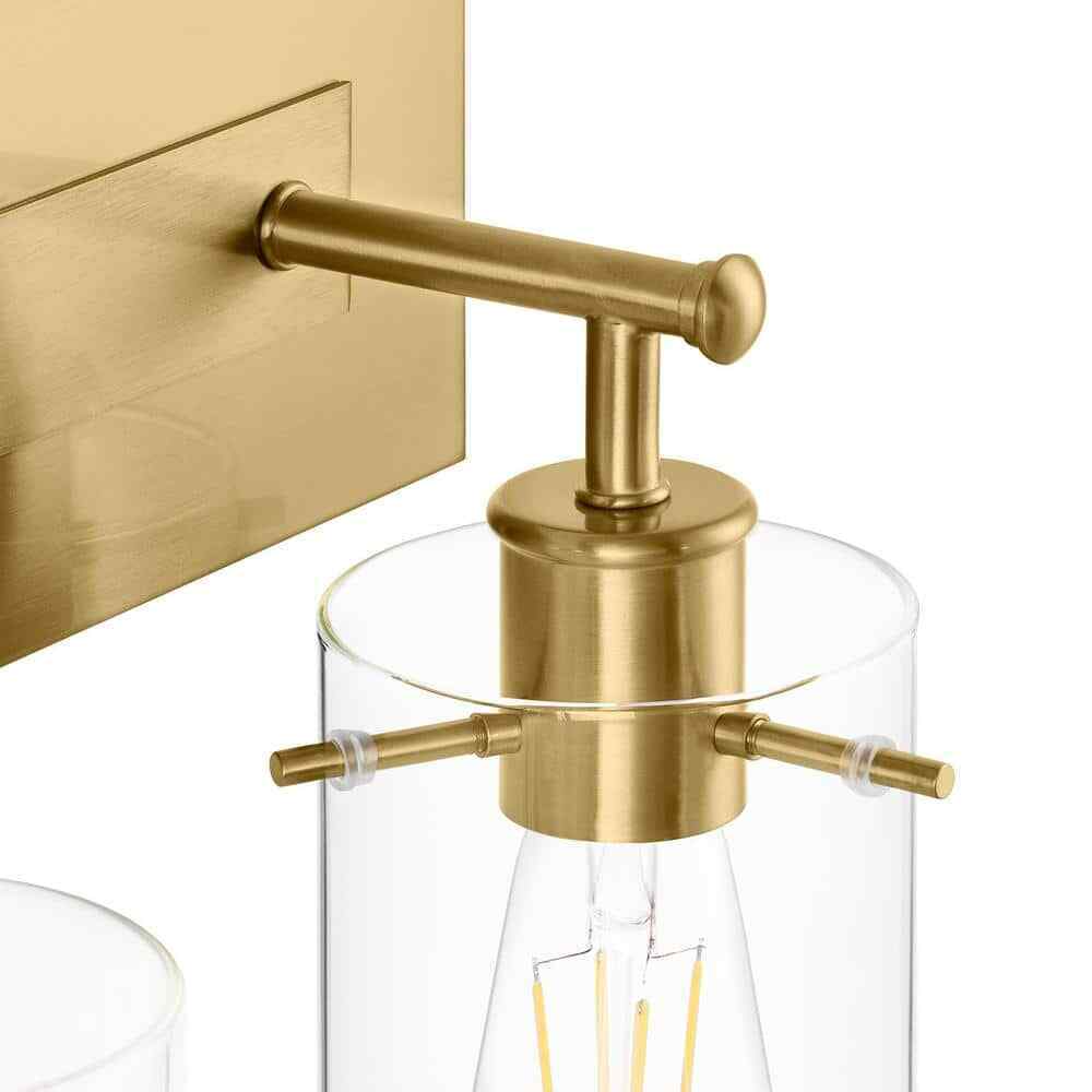 Hampton Bay Regan 12.75 in. 2-Light Brushed Gold Vanity Light