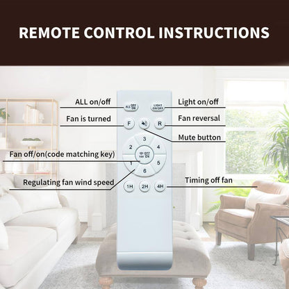 TOZING Indoor Bronze Fabric Farmhouse Flush Ceiling Fan w/ Light Kit and Remote